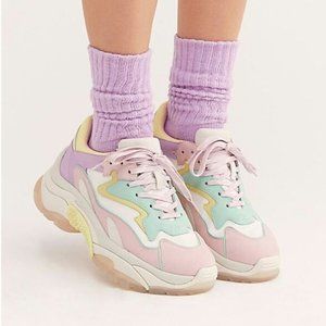 Free People Ash Miles Sneakers Purple Pink Yellow Mint Size 35
